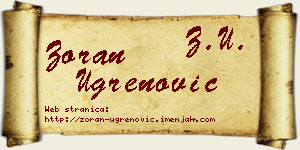 Zoran Ugrenović vizit kartica